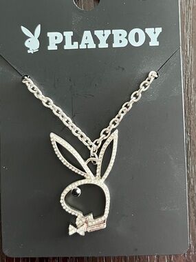 PLAYBOY Silver Tone Bunny Chain necklace